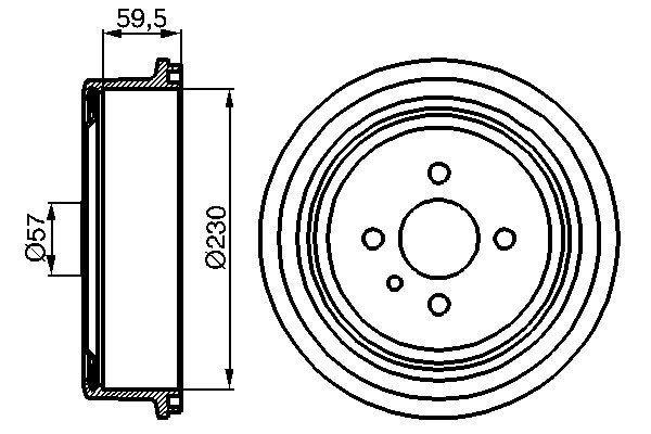Bremstrommeln Hinterachse (0 986 477 022), Bedford / Opel / Vauxhall